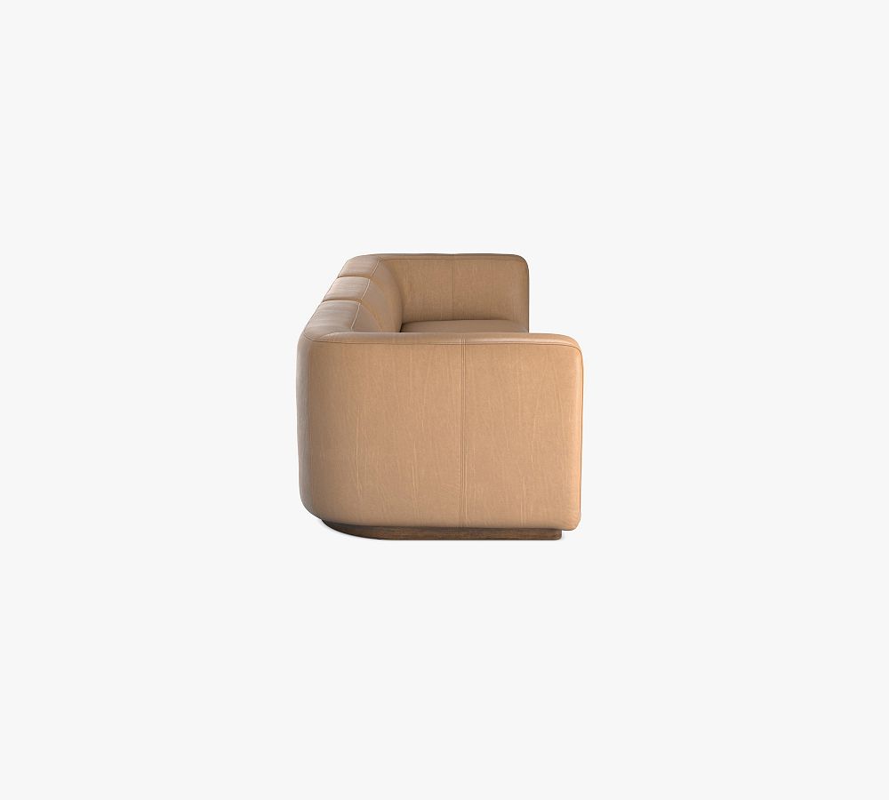 Mila Leather Square Arm 3-Piece Modular Sofa