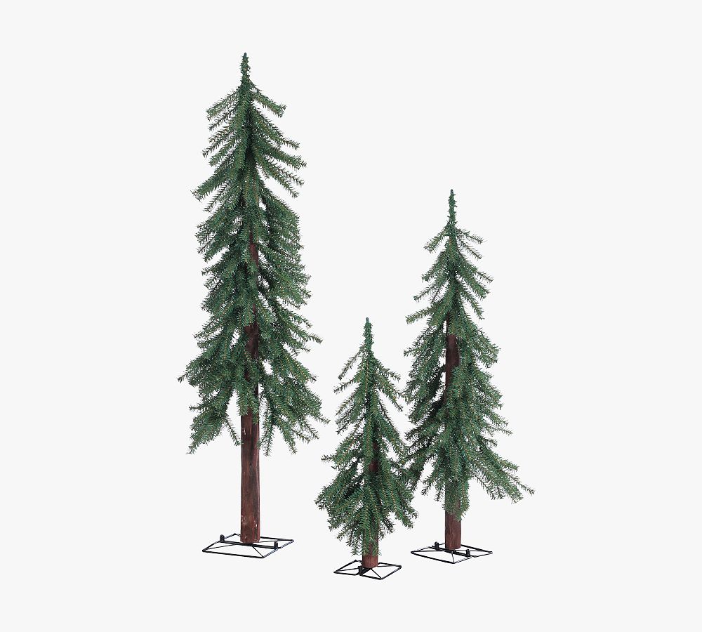 Faux Alpine Trees, Set of 3