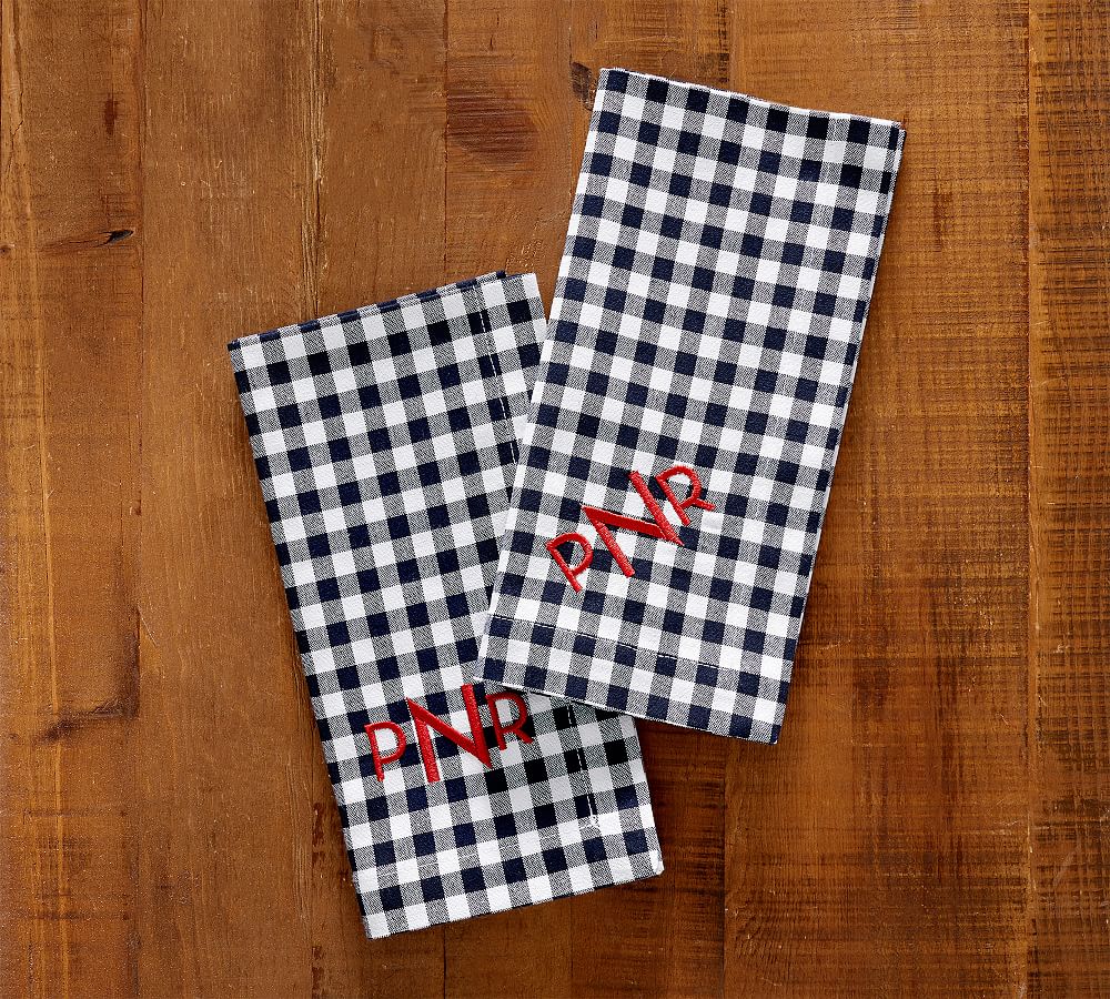 Gingham Check Aqua Napkins - Set of 6 - Country Village Shoppe