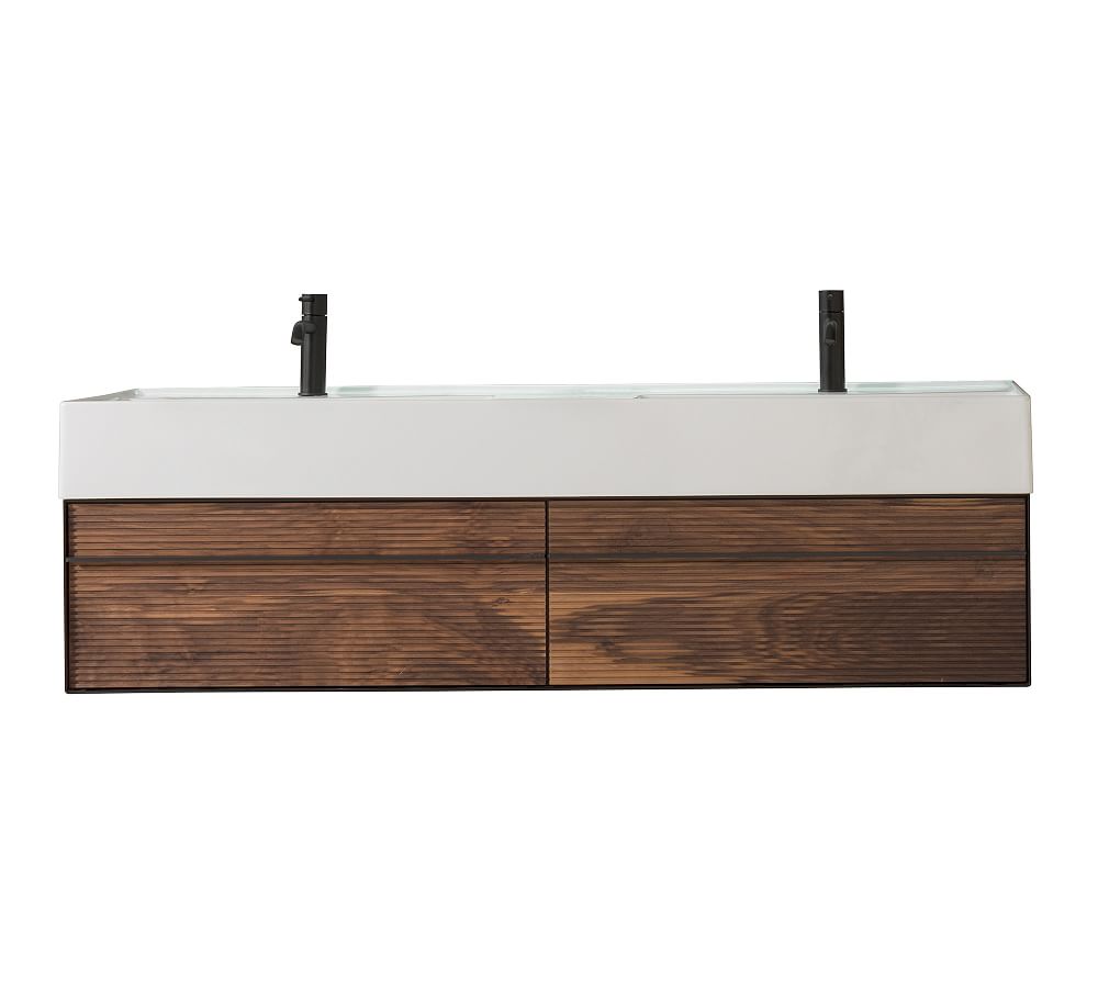 Pottery Barn Kiran 55" Double Sink Floating Vanity | The Summit at ...