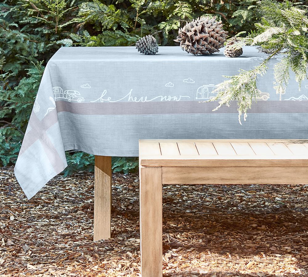 Airstream Outdoor Oilcloth Cotton Tablecloth Pottery Barn