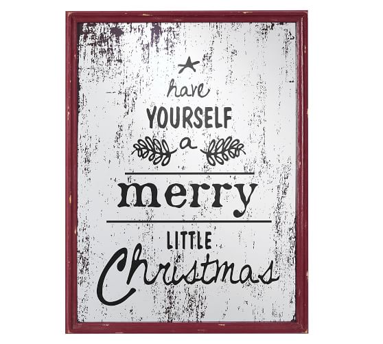 Merry Christmas Mirrored Art | Wall Decor | Pottery Barn