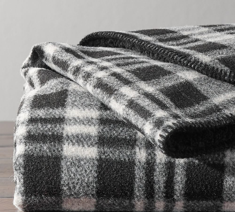 Wallace Plaid Sherpa Back Throw Blanket