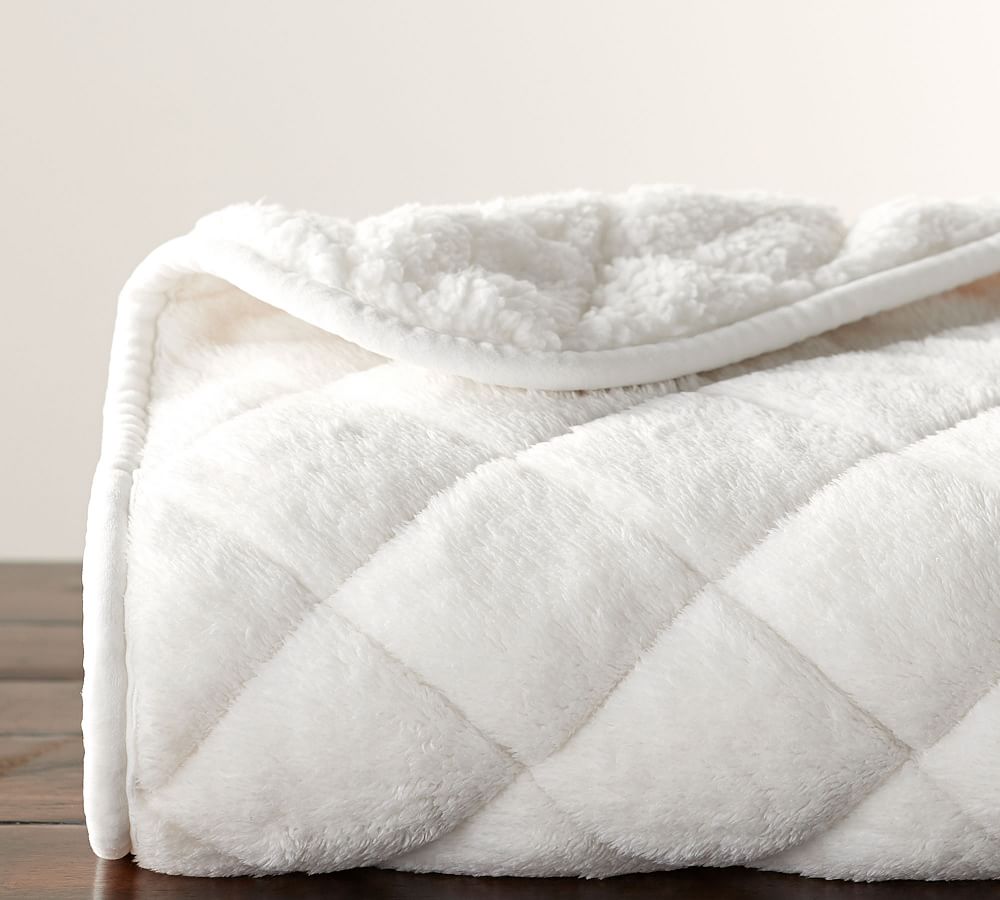 Cozy Sherpa Knit Throw Blanket Pottery Barn