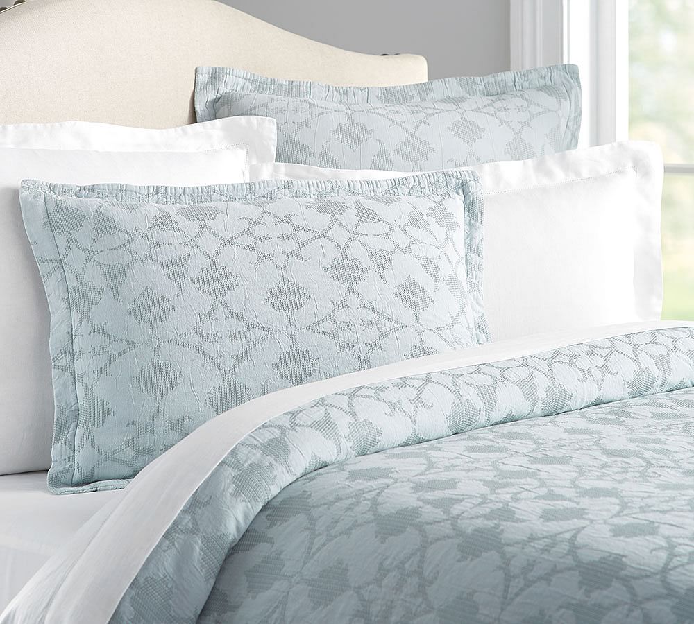 Jacquard Matelasse Patterned Duvet Cover & Sham Pottery Barn