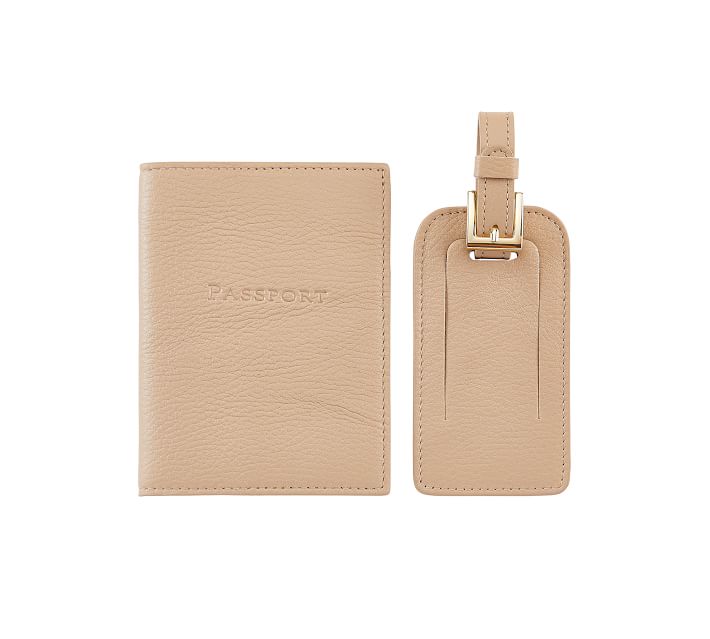 Personalized Leather Passport Holder and Luggage Tag Set - Danique Jewelry
