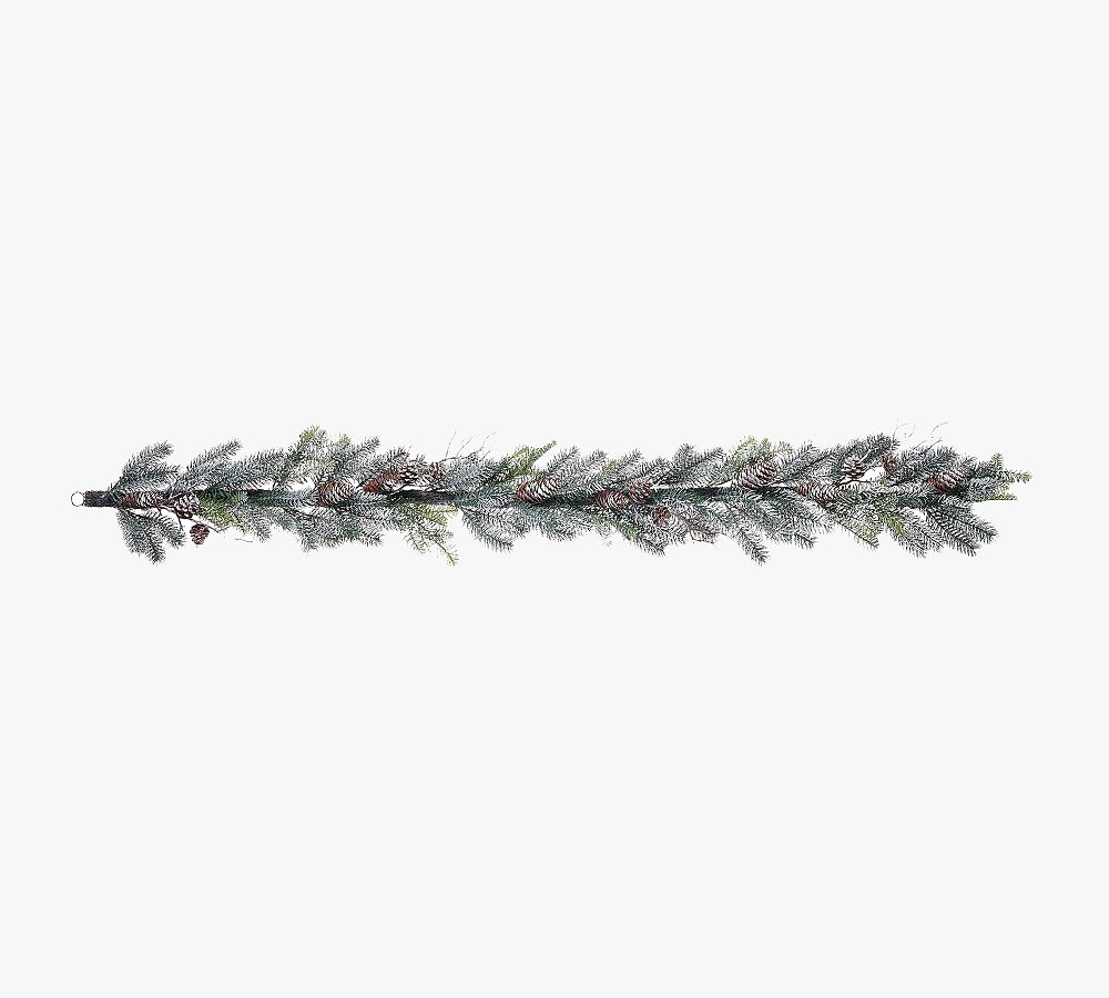Faux Frosted Pine With Pinecones Garland - Set of 2