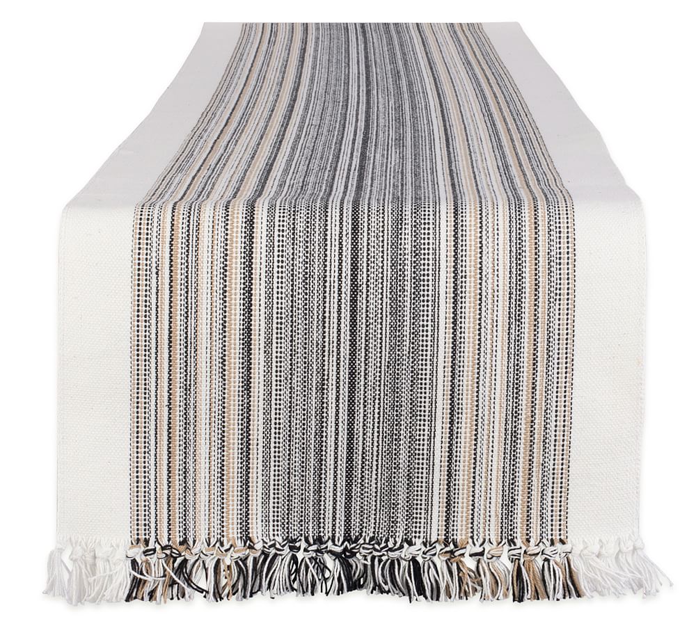 Striped Cotton Fringe Table Runners