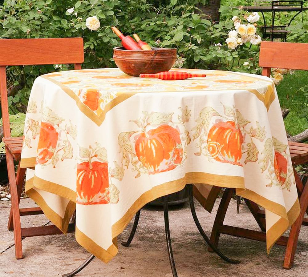 Pumpkin Printed Cotton Tablecloth