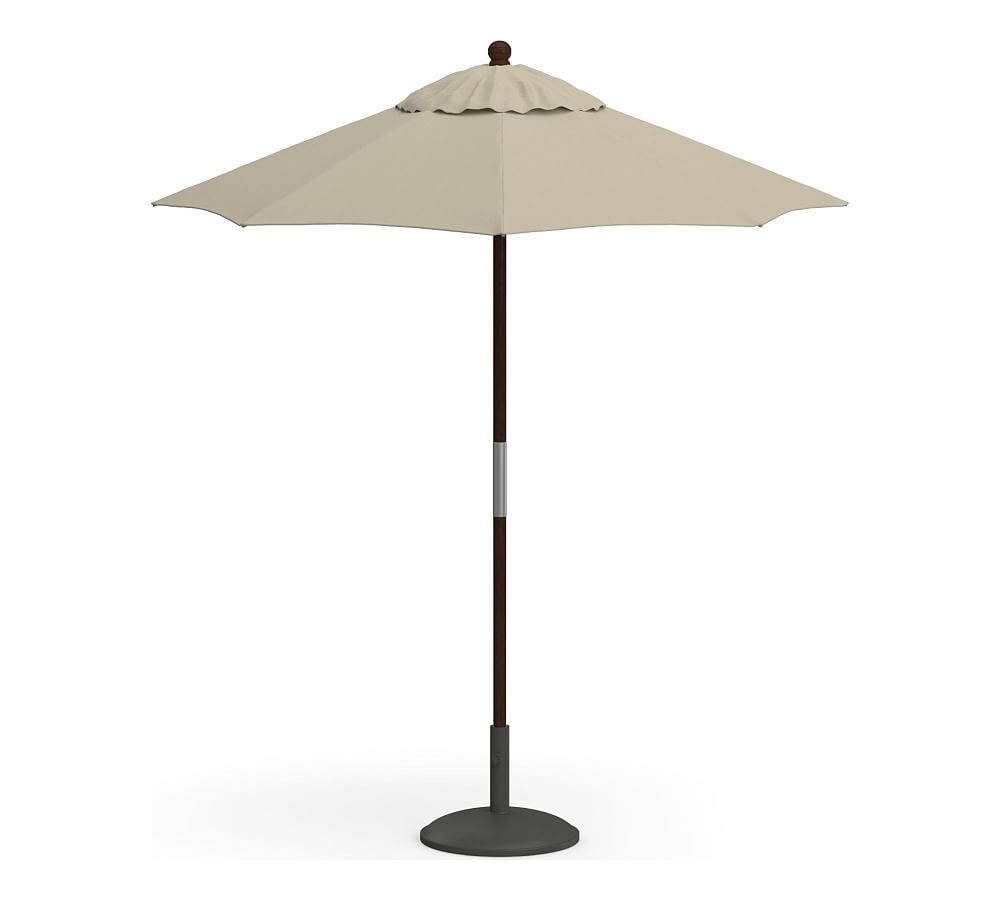 6' Round Outdoor Patio Umbrella – Eucalyptus Tilt Frame​