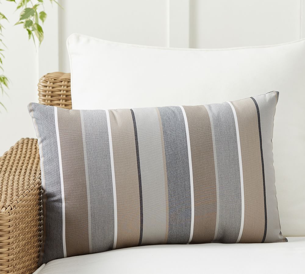 Sunbrella® Milano Striped Outdoor Lumbar Throw Pillow