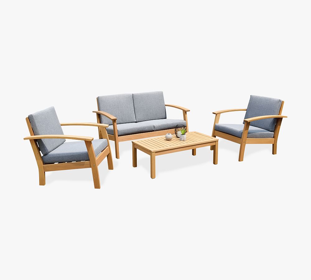 Chelsea Eucalyptus Rectangle Seating Set with Cushions
