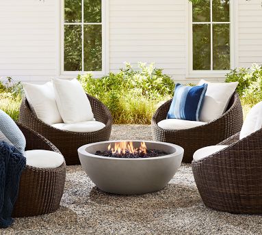 Torrey Wicker Papasan Swivel Outdoor Lounge Chair | Pottery Barn