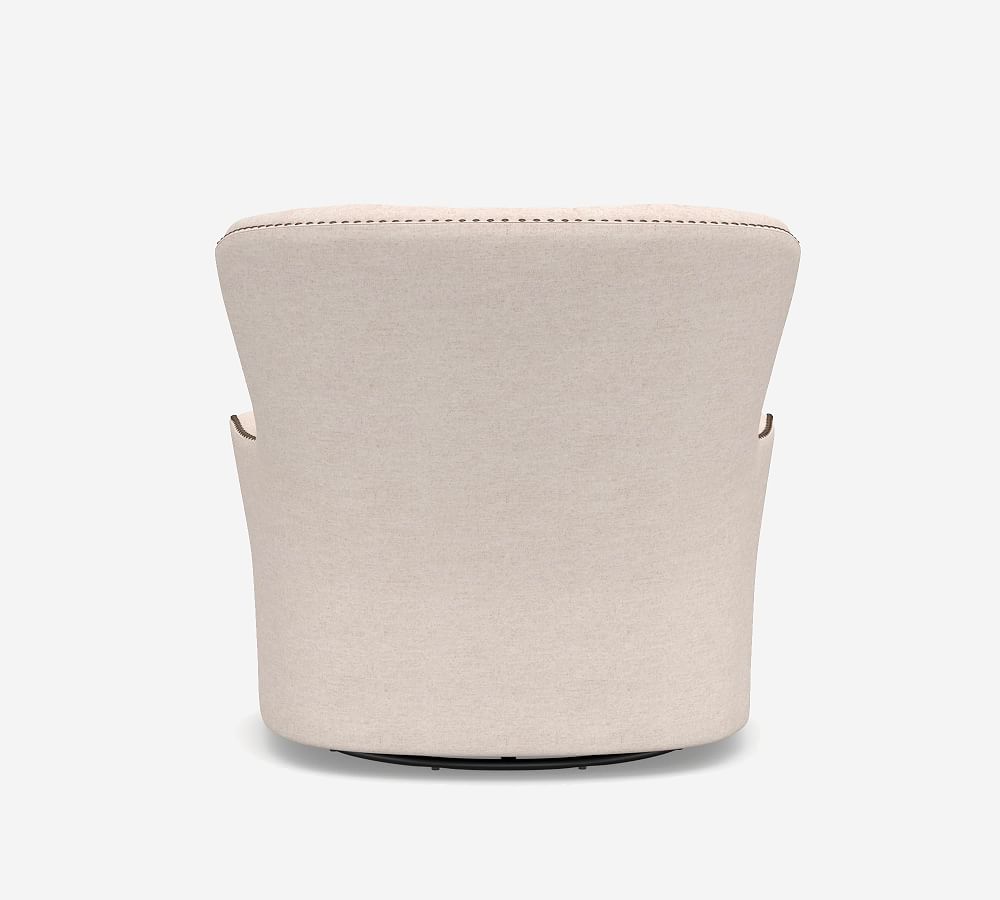 Cardiff Tufted Upholstered Swivel Armchair Pottery Barn