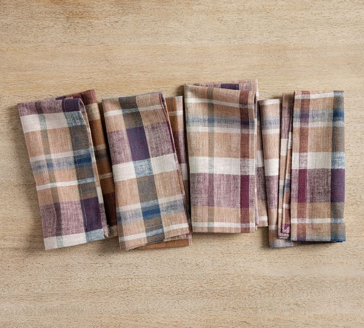 Montecito Plaid Cotton/Linen Napkins - Set of 4