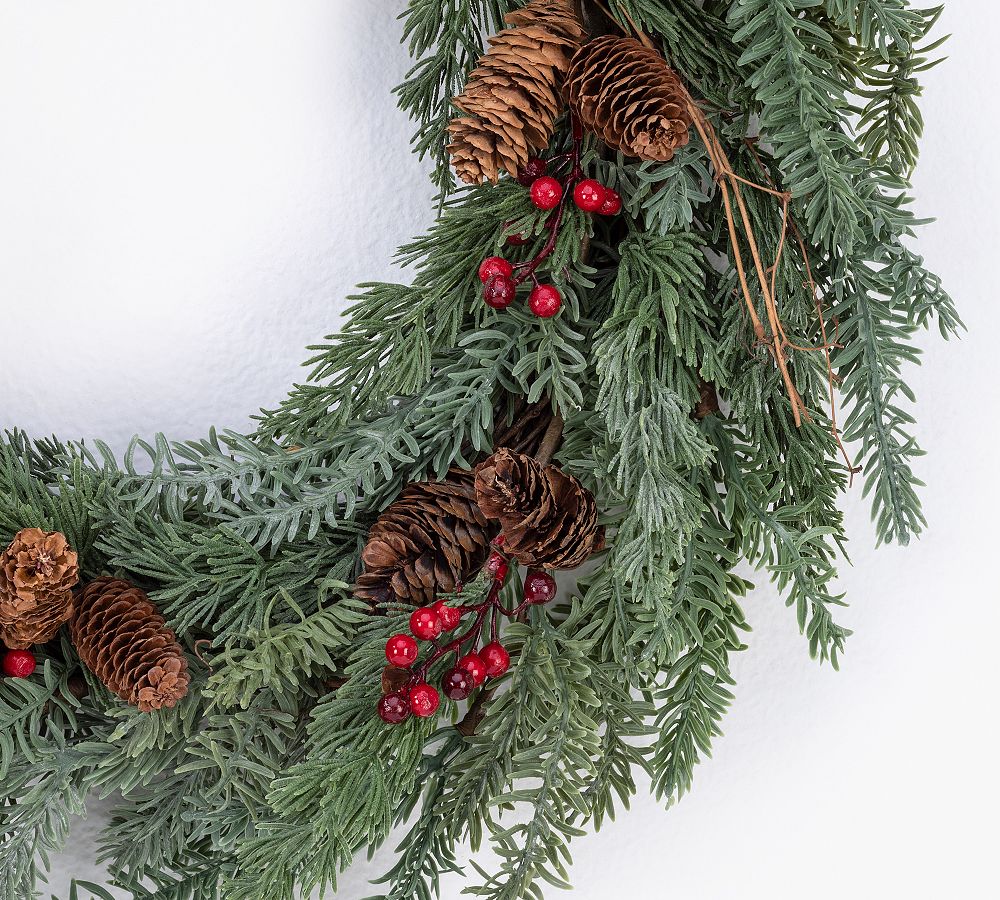 A Pinecone and Twig Holiday Card Display