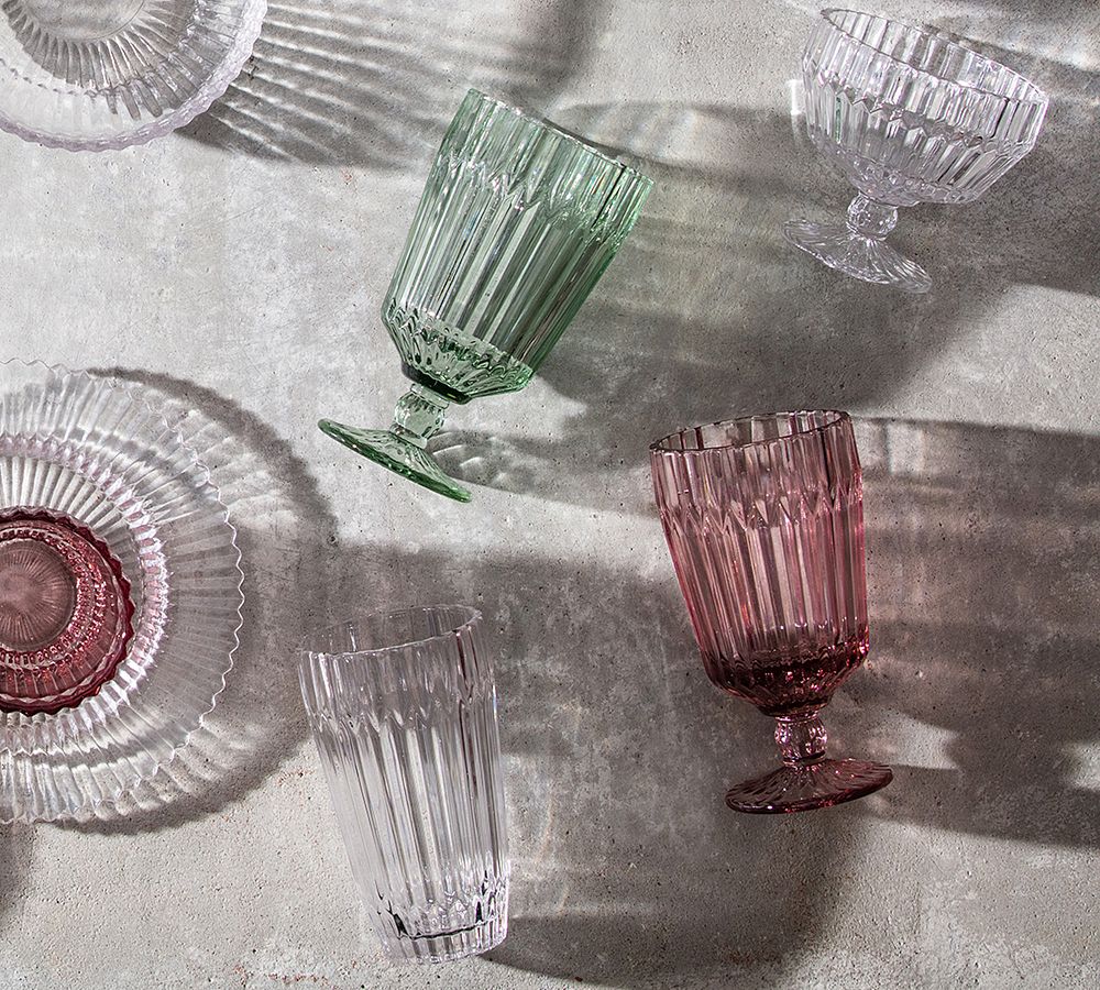 Fluted Glass Casual Drinkware Set of 6 Pottery Barn