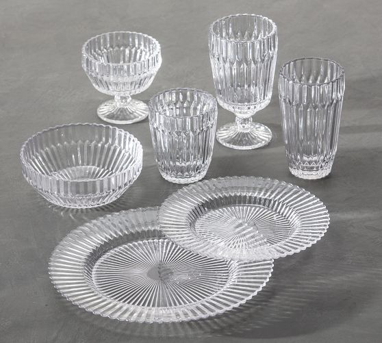 Fluted Glass Dinnerware Collection Pottery Barn