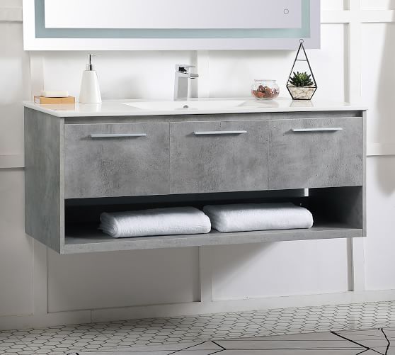 Floating bathroom vanity on sale 48 inch