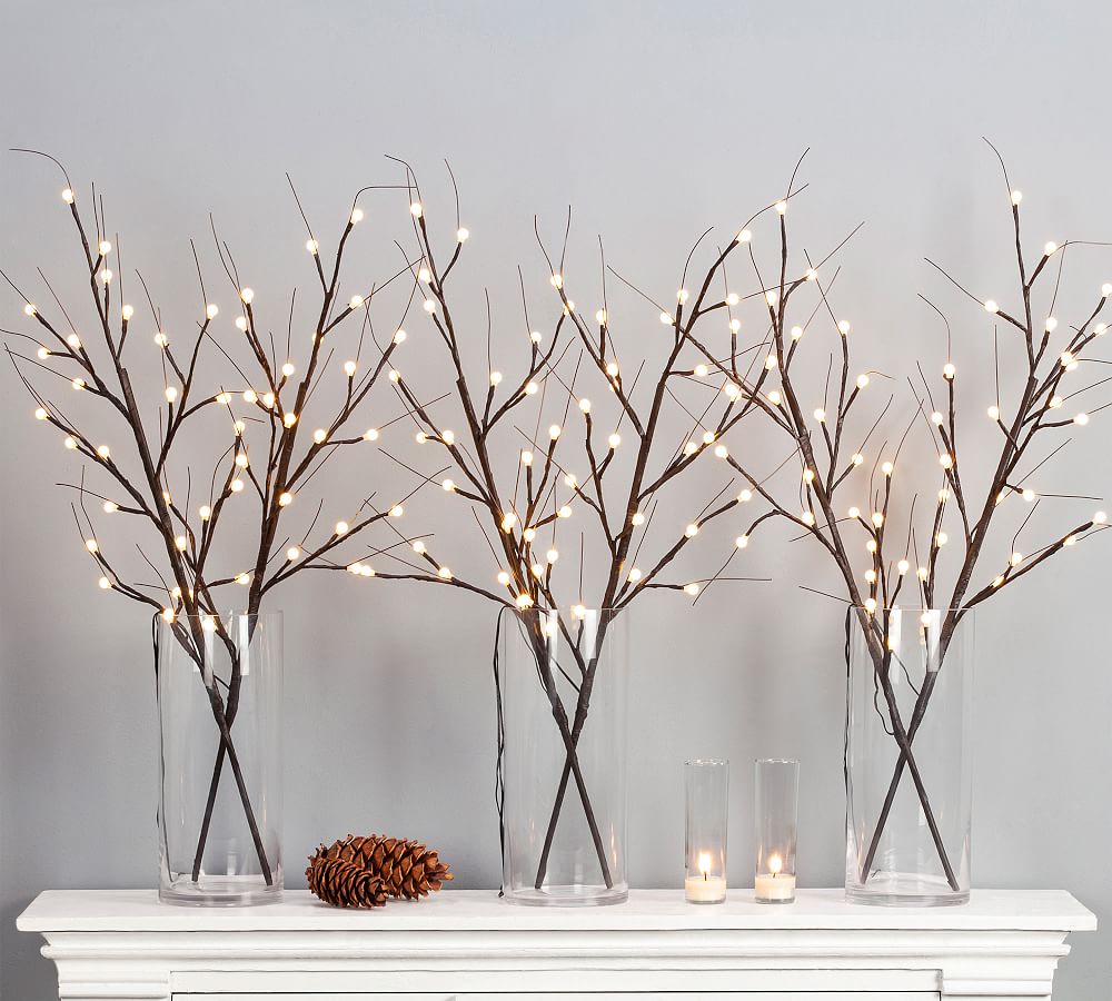 Lit Faux Twig Branches 37 Set Of 6