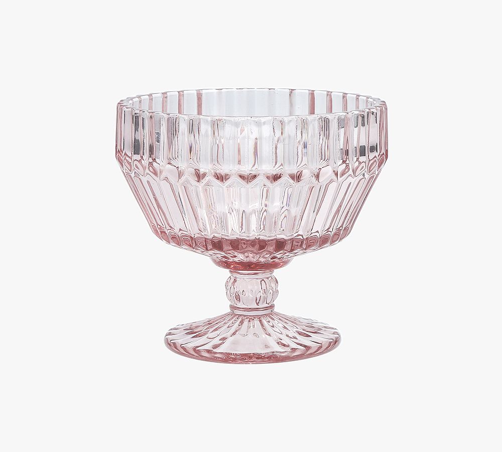Fluted Glass Footed Bowl - Set of 4