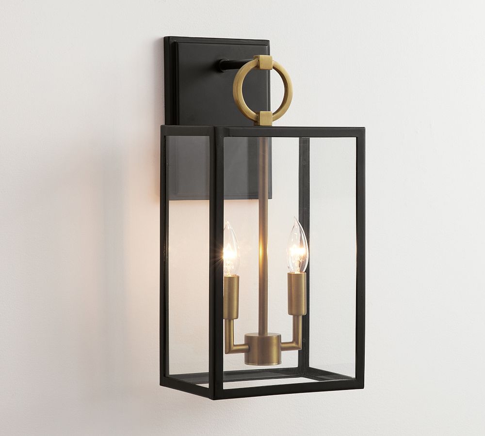 Manor Outdoor Glass &amp; Iron Sconce