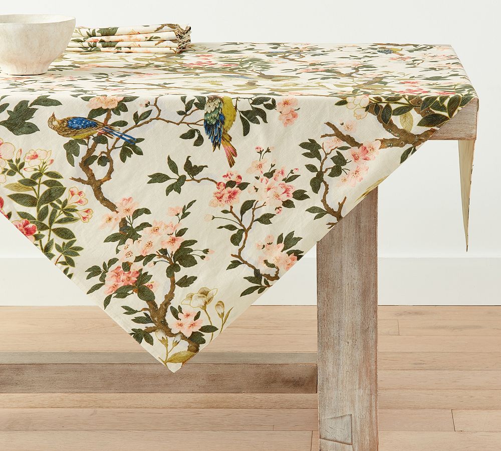 Nola Print Cotton/Linen Table Throw