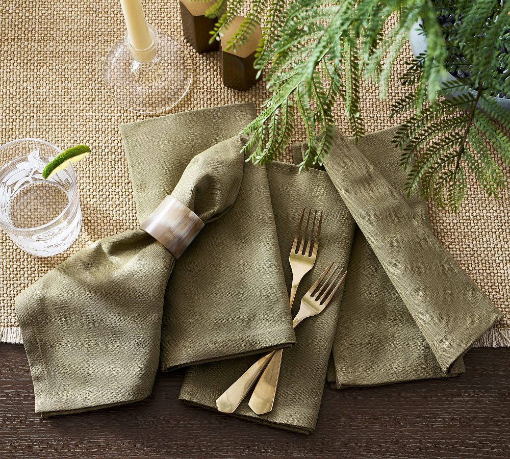 Northwest Makes Organic Linen Dinner Napkins - Eucalyptus (Set of 4)