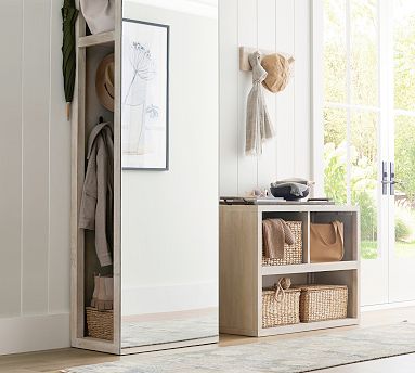 Full length mirror with shoe online storage