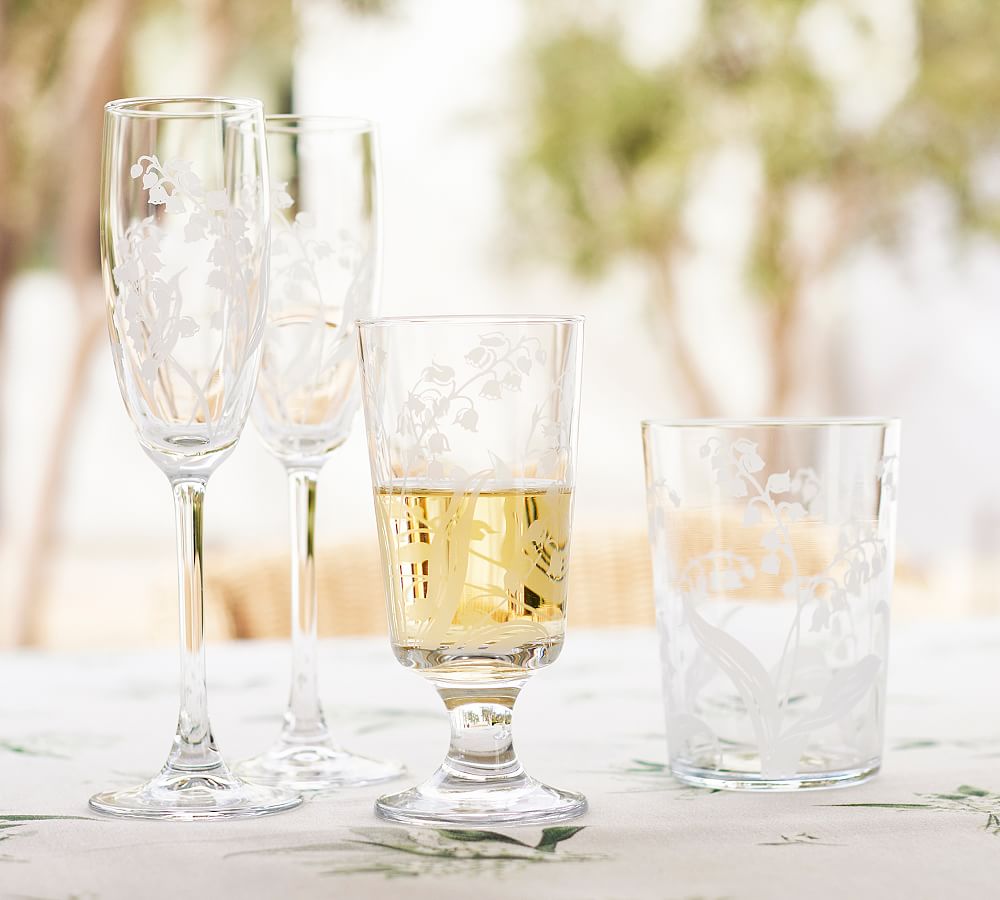 Monique Lhuillier Lily of the Valley Glass Tumblers - Set of 4