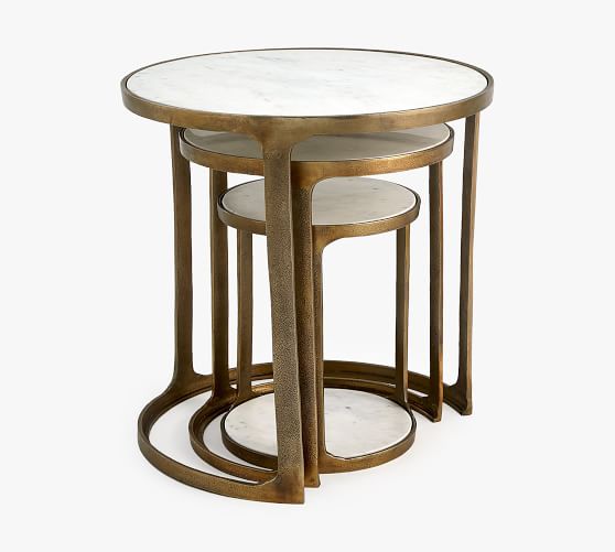 Giada Round Marble Nesting Tables | Pottery Barn