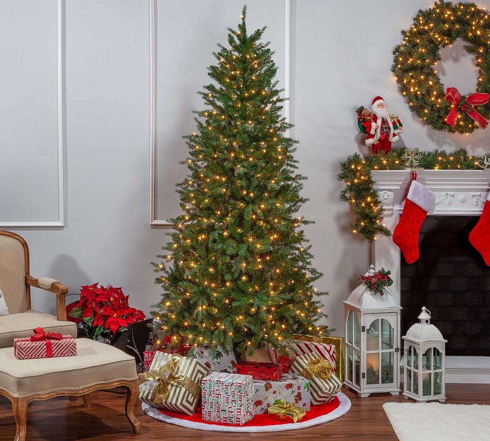 7.5ft/9ft Lit Manitoba Pine Artificial Christmas Trees