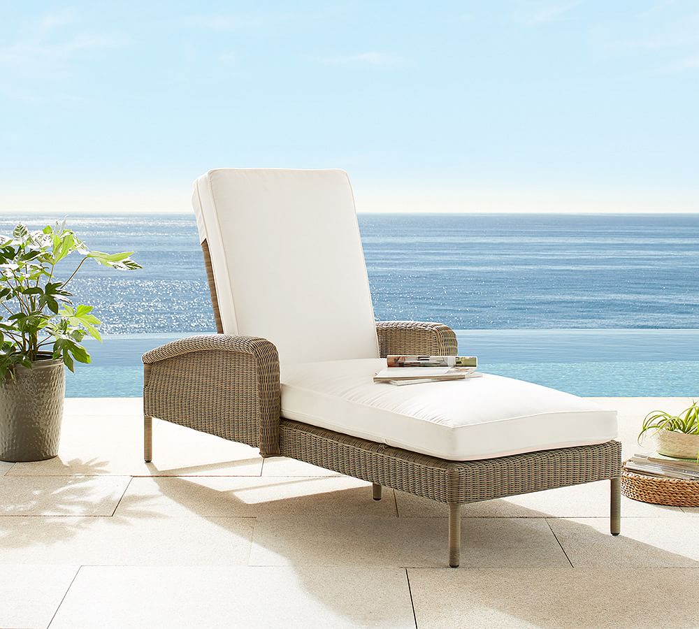 Georgia All-Weather Wicker Single Chaise Lounge with Arms