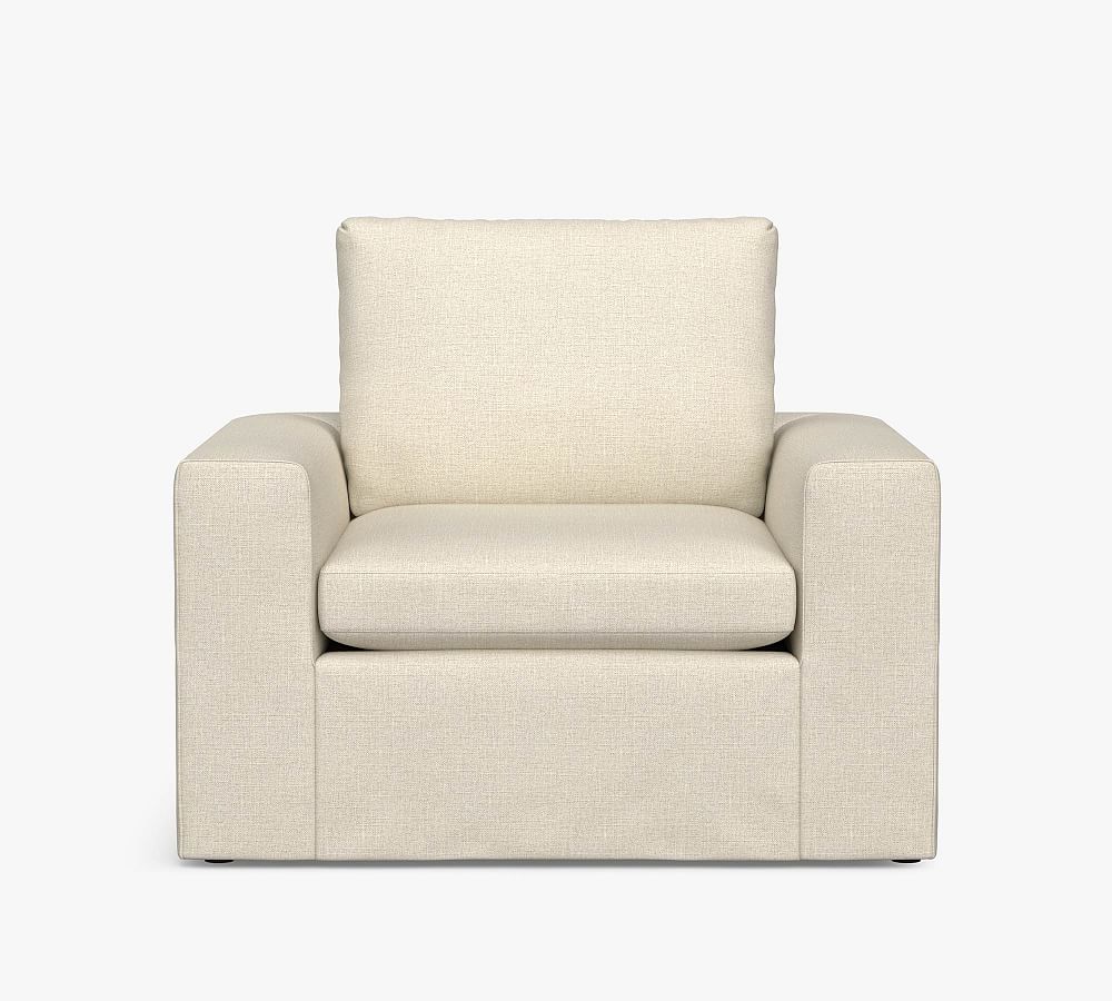 Dream Square Wide Arm Slipcovered Armchair Pottery Barn