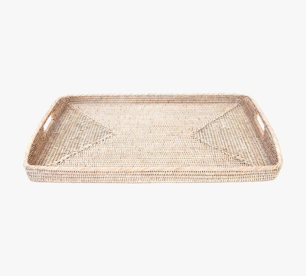 Tava Handwoven Rattan Rectangular Serving Tray | Pottery Barn