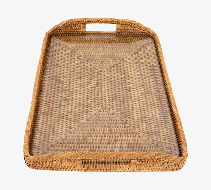 Tava Handwoven Rattan Rectangular Serving Tray