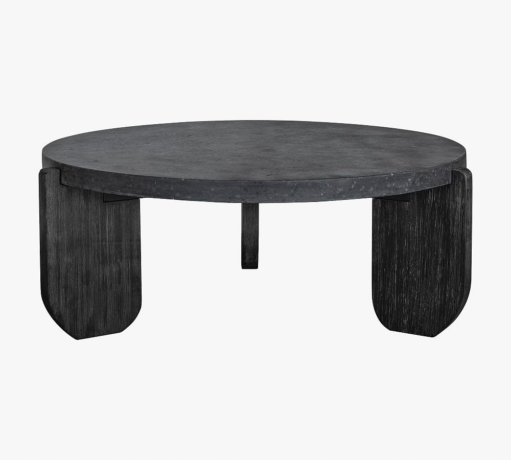 Catia Round Stone Coffee Table Pottery Barn