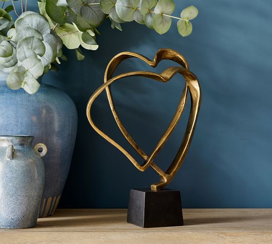Handcrafted Brass Hearts Decorative Object Pottery Barn