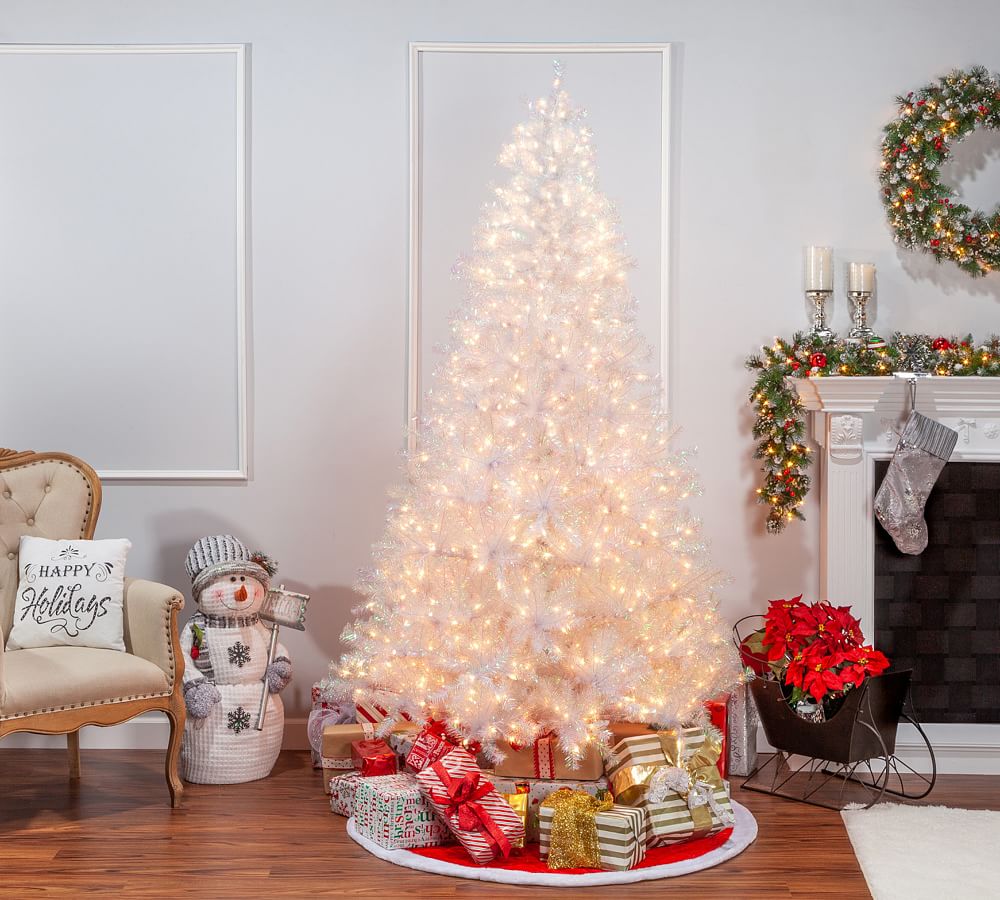 7.5ft Lit White Iridescent Fir Artificial Christmas Tree