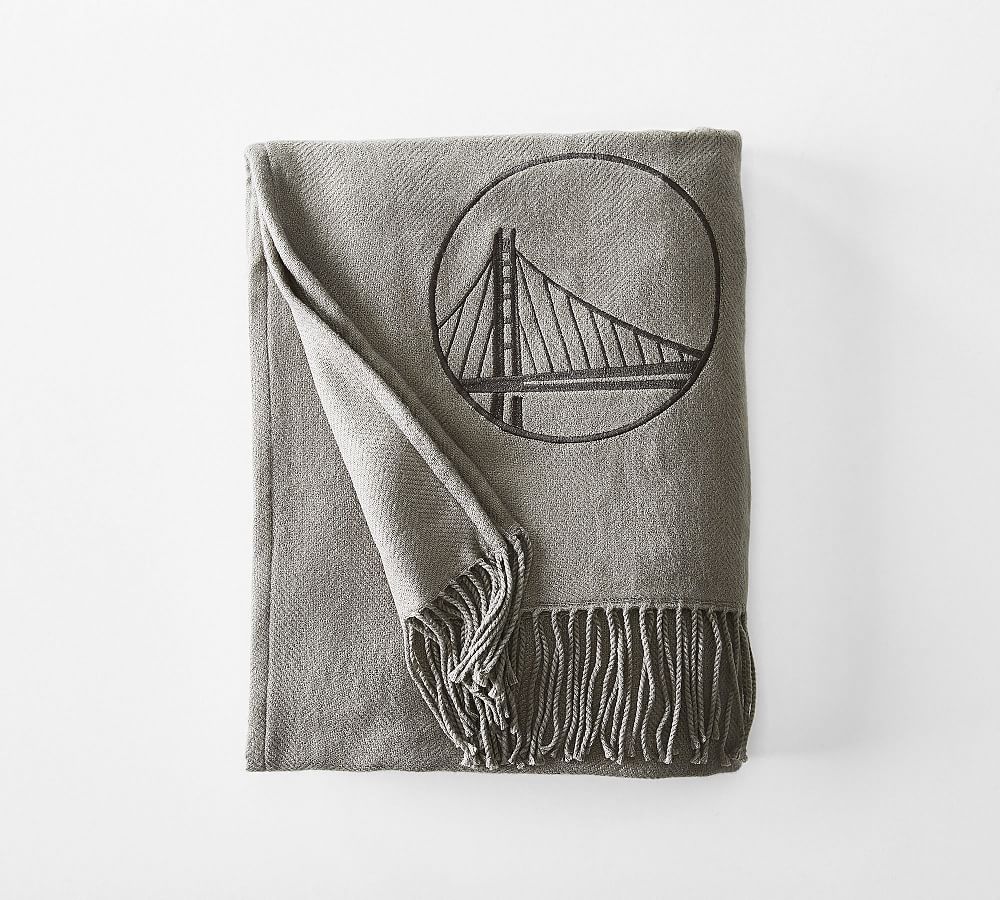 Golden State Warriors&#8482 Embroidered Throw, Charcoal