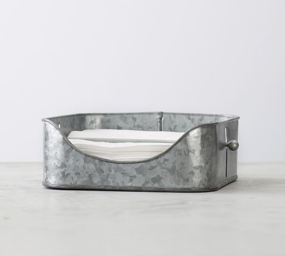 Galvanized Metal Napkin Holder Kitchen Accessories Pottery Barn