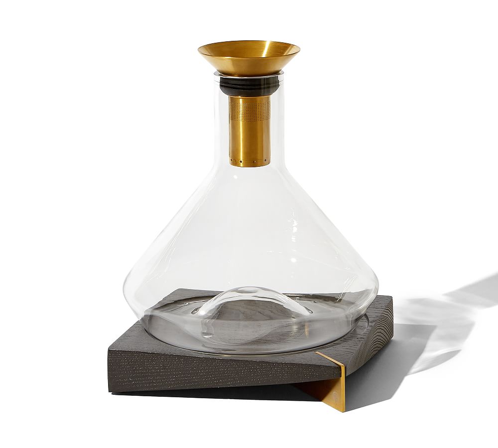 RBT Wine Decanter with Wooden Coaster Pottery Barn