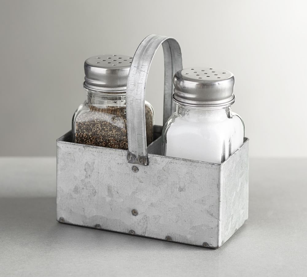Galvanized Salt &amp; Pepper Shakers