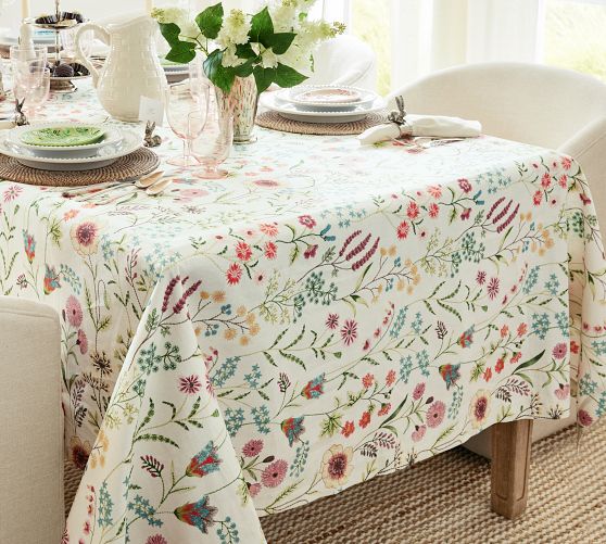 Spring Garden Floral Tablecloth Pottery Barn