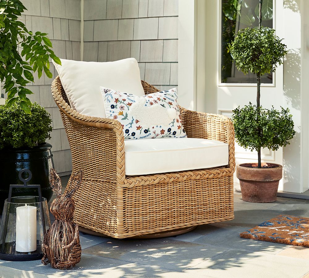 Westport Wicker Swivel Outdoor Lounge Chair