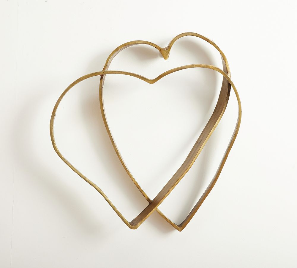 Handcrafted Brass Hearts Decorative Object