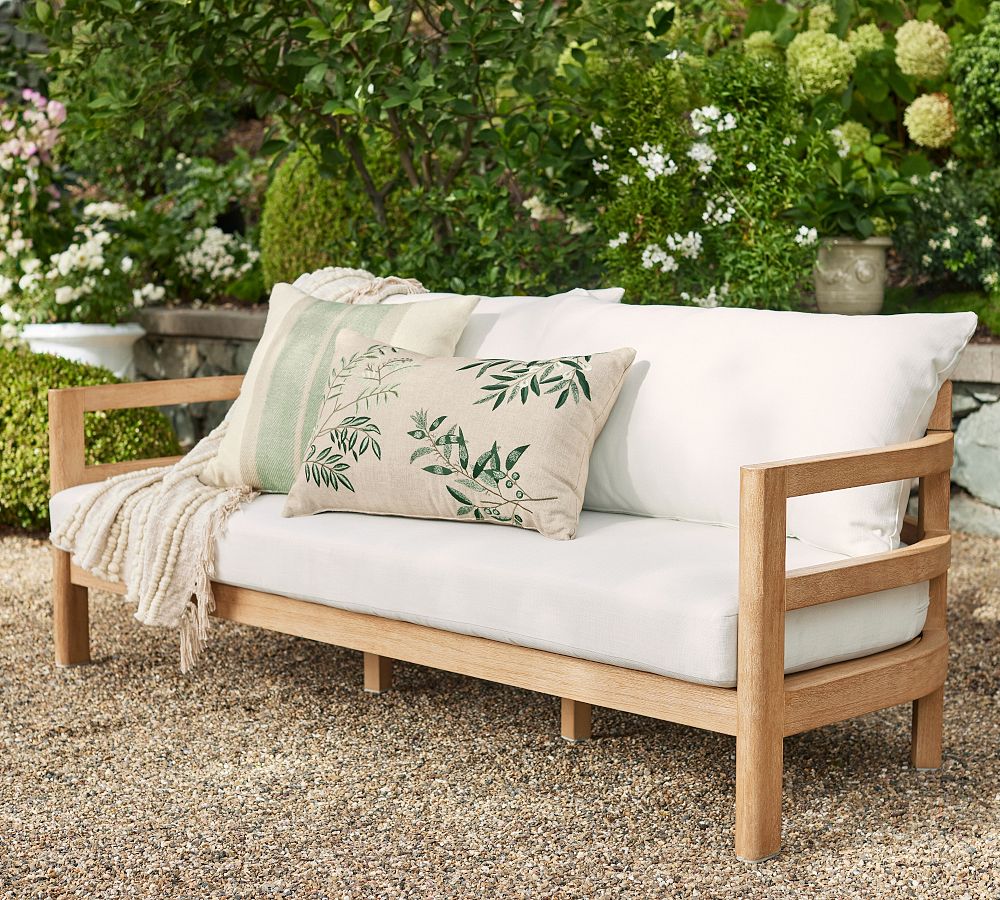 Woodside Eucalyptus Outdoor Sofa Pottery Barn