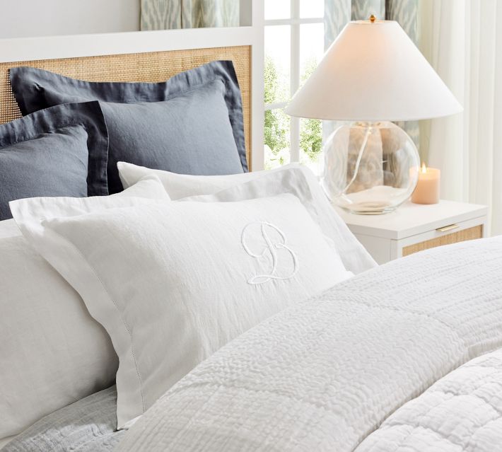 Pottery barn linen pillow hot sale shams