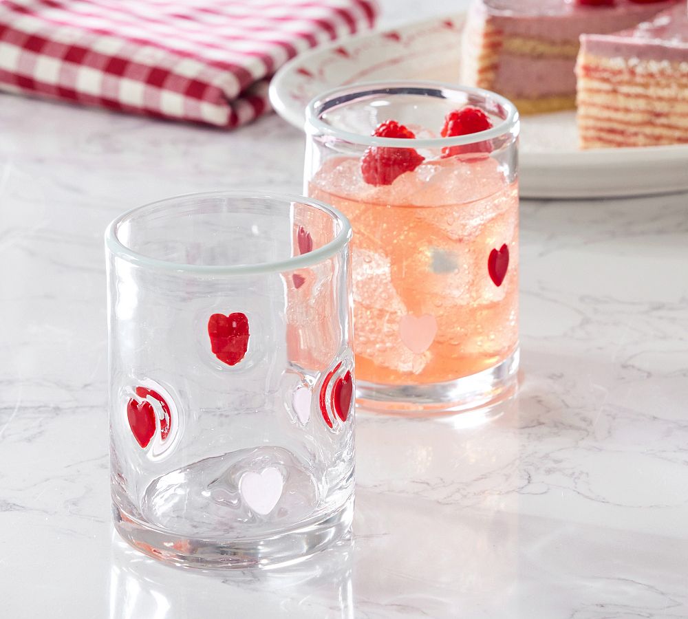 Baroque Heart Pattern Embossed Drinking Glasses