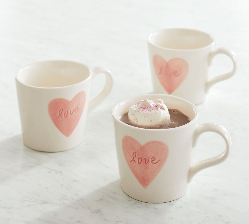 Watercolor Heart Shaped Stoneware Snack Bowl